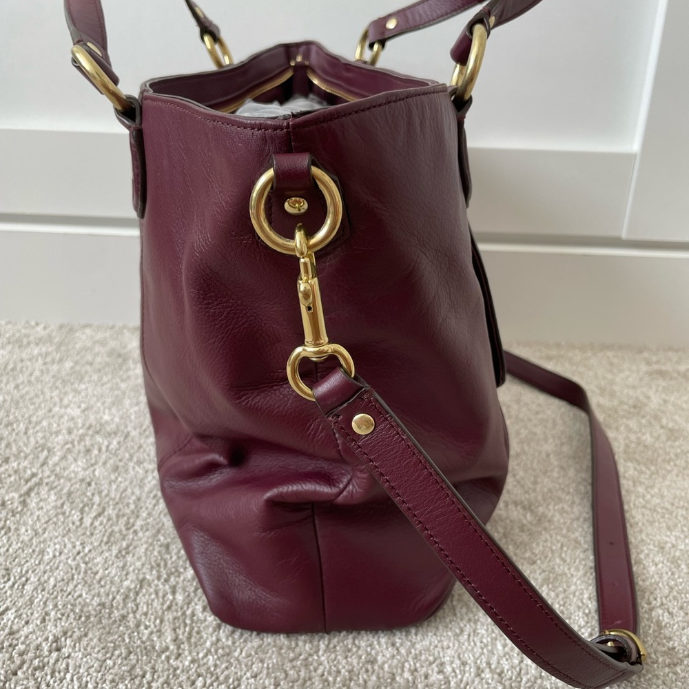 Coach Burgundy Leather Satchel - Picture 3 of 11
